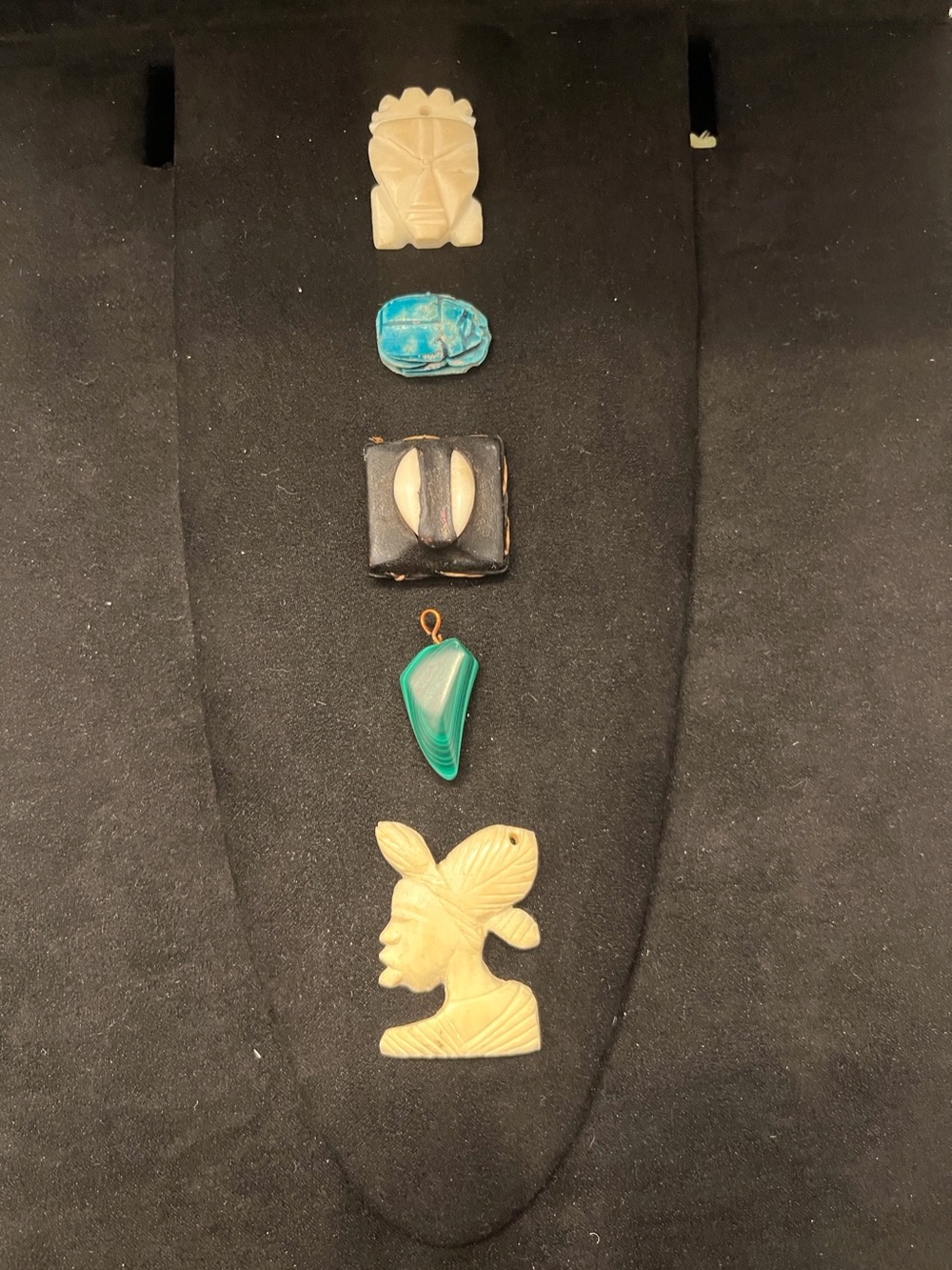ivory, Malachite, Cowrie shell combo